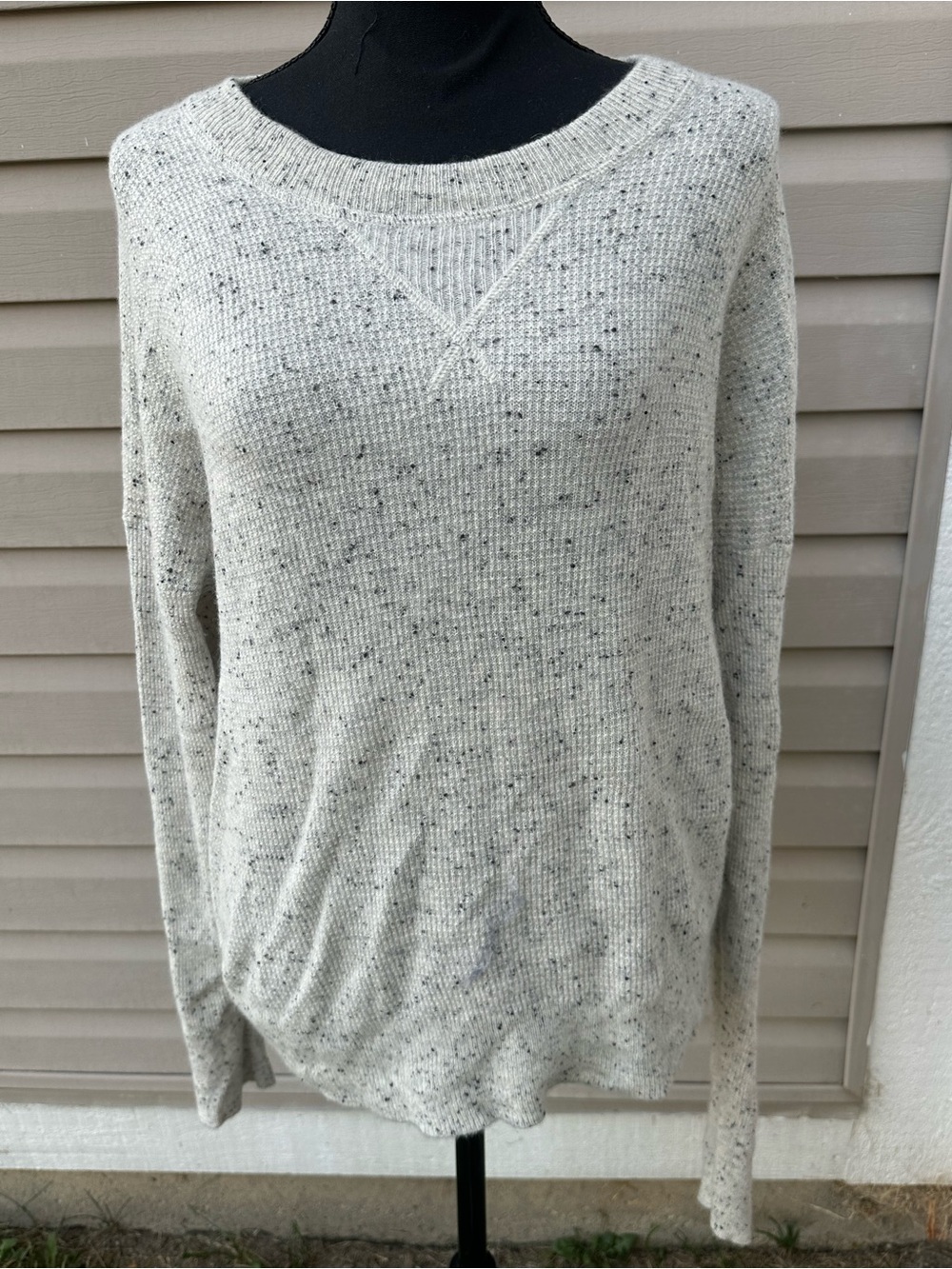 Madewell Light Gray Speckled Crewneck Sweater